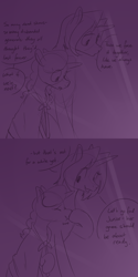 Size: 700x1400 | Tagged: safe, artist:goat train, imported from derpibooru, oc, oc only, oc:gloomy, oc:marker pony, 4chan, boop, comic, monochrome, scrunchy face, sketch