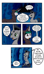 Size: 3000x5000 | Tagged: safe, artist:astroanimations, imported from derpibooru, king sombra, princess celestia, comic:celestia's yearning, cave, celestibra, cloak, clothes, comic, male, reformed sombra, shipping, straight