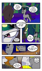 Size: 3000x5000 | Tagged: safe, artist:astroanimations, imported from derpibooru, king sombra, princess celestia, comic:celestia's yearning, celestibra, cloak, clothes, comic, kissing, male, reformed sombra, shipping, straight