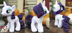 Size: 864x396 | Tagged: safe, artist:studioneko, imported from derpibooru, rarity, irl, lidded eyes, photo, plushie, solo