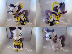 Size: 1597x1199 | Tagged: safe, artist:little-broy-peep, imported from derpibooru, rarity, pony, unicorn, testing testing 1-2-3, ancient wonderbolts uniform, clothes, female, hat, irl, lidded eyes, mare, photo, plushie, sgt. rarity, shako, solo, tail, tail hole, uniform