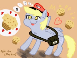 Size: 640x480 | Tagged: safe, artist:appleline, imported from derpibooru, derpy hooves, pegasus, pony, cute, female, food, mare, muffin, solo