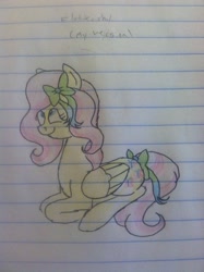 Size: 1936x2592 | Tagged: safe, artist:neonaarts, imported from derpibooru, fluttershy, female, lined paper, solo, traditional art