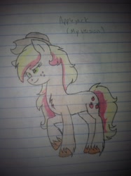 Size: 1936x2592 | Tagged: safe, artist:neonaarts, imported from derpibooru, applejack, female, lined paper, solo, traditional art
