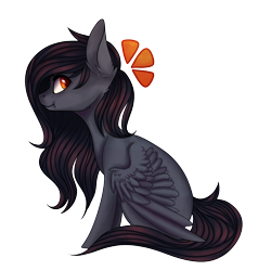 Size: 1654x1654 | Tagged: safe, artist:inviizzible, artist:petrinox, imported from derpibooru, oc, oc only, oc:fire strand, pegasus, pony, female, mare, simple background, sitting, solo, transparent background