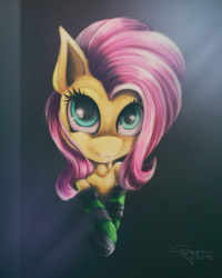 Size: 1600x2000 | Tagged: safe, artist:ferasor, imported from derpibooru, fluttershy, clothes, cute, female, looking at you, shyabetes, signature, socks, solo, striped socks