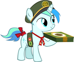 Size: 12204x10304 | Tagged: safe, artist:cyanlightning, imported from derpibooru, oc, oc only, oc:cyan lightning, 28 pranks later, .svg available, absurd resolution, cap, colt, cookie, cute, cutie mark, cyan's filly guides, filly guides, food, hat, male, ocbetes, ribbon, simple background, solo, transparent background, vector