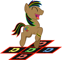 Size: 1495x1442 | Tagged: safe, artist:malte279, imported from derpibooru, oc, oc only, earth pony, pony, contest, dancing, eyes closed, happy, simple background, smiling, solo, transparent background, trotmania, trotmanius