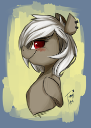 Size: 892x1256 | Tagged: safe, artist:tamyarts, imported from derpibooru, oc, oc only, earth pony, pony, bust, colored pupils, portrait, solo