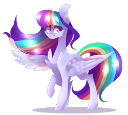 Size: 2419x2173 | Tagged: safe, artist:huirou, imported from derpibooru, oc, oc only, oc:rainbow quartz, pegasus, pony, chest fluff, simple background, solo, transparent background