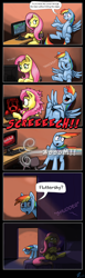 Size: 800x2611 | Tagged: safe, artist:kaaostonttu, deleted from derpibooru, imported from derpibooru, fluttershy, rainbow dash, 28 pranks later, :c, :o, anxiety, bed, biting, chair, comic, computer, fear, floppy ears, flying, frown, gotcha, hug, it's just a prank bro, laughing, parody, pillow, pillow biting, pillow hug, prank, rainbow douche, regret, remorse, sad, scared, scary maze game, screamer, screaming, sitting, spread wings, wide eyes, worried, zip lines