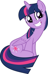 Size: 9079x13980 | Tagged: safe, artist:pink1ejack, imported from derpibooru, twilight sparkle, alicorn, pony, to where and back again, absurd resolution, cute, female, folded wings, mare, simple background, sitting, smiling, solo, transparent background, twiabetes, twilight sparkle (alicorn), vector