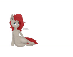 Size: 1600x1256 | Tagged: safe, artist:cloudsdaleart, imported from derpibooru, oc, oc only, oc:ponepony, belly button, blue eyes, digital art, red mane, red tail, solo, thunder thighs, tongue out, wide hips