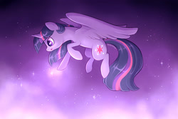 Size: 2400x1600 | Tagged: safe, artist:kodabomb, imported from derpibooru, twilight sparkle, alicorn, pony, female, night, solo, twilight sparkle (alicorn)