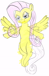 Size: 3599x5530 | Tagged: safe, artist:titankore, imported from derpibooru, fluttershy, female, flying, solo, spread wings