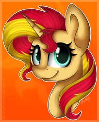 Size: 1024x1254 | Tagged: safe, artist:y-nik, imported from derpibooru, sunset shimmer, pony, unicorn, bust, colored pupils, female, portrait, solo