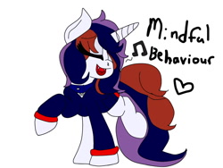 Size: 800x600 | Tagged: safe, artist:soulfulserenade, imported from derpibooru, oc, oc only, oc:mindful behavior, pony, unicorn, clothes, collar, fangs, original art, ponysona, solo, sweater