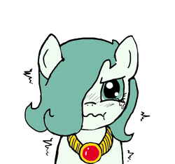 Size: 640x600 | Tagged: safe, artist:ficficponyfic, color edit, edit, imported from derpibooru, oc, oc only, oc:emerald jewel, colt quest, angry, colored, colt, crying, femboy, looking at you, male, simple background, solo, transparent background