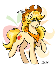 Size: 1722x1997 | Tagged: safe, artist:ciderpunk, derpibooru exclusive, imported from derpibooru, oc, oc only, oc:applesunrise, clothes, cowboy hat, hat, scarf, solo