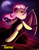 Size: 1275x1650 | Tagged: safe, artist:zelc-face, imported from derpibooru, fluttershy, bat pony, pony, bipedal, clothes, dress, female, flutterbat, full moon, moon, red eyes, solo, stairs