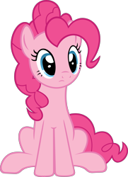 Size: 4332x6000 | Tagged: safe, artist:slb94, imported from derpibooru, pinkie pie, absurd resolution, curious, female, frown, simple background, sitting, solo, transparent background, vector