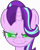 Size: 4212x5228 | Tagged: safe, imported from derpibooru, starlight glimmer, absurd resolution, bust, colored pupils, evil, female, glare, glowing eyes, grin, looking at you, portrait, simple background, smiling, solo, transparent background, vector