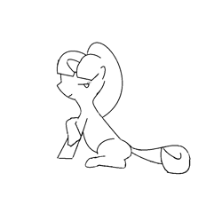 Size: 852x788 | Tagged: safe, imported from derpibooru, starlight glimmer, black and white, female, grayscale, lidded eyes, looking back, monochrome, simple background, smirk, solo, white background