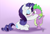 Size: 700x474 | Tagged: safe, artist:pia-sama, imported from derpibooru, rarity, spike, dragon, pony, unicorn, blushing, cute, duo, eyes closed, female, gradient background, kiss on the lips, kissing, male, mare, nose wrinkle, shipping, sitting, sparity, straight, surprise kiss, surprised, underhoof