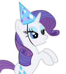 Size: 900x1007 | Tagged: safe, artist:stolenfly, imported from derpibooru, rarity, female, hat, lidded eyes, open mouth, party hat, simple background, solo, transparent background, vector