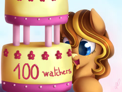 Size: 1200x900 | Tagged: safe, artist:divlight, imported from derpibooru, oc, oc only, oc:divine light, pony, cake, food, solo