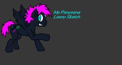 Size: 1046x558 | Tagged: safe, artist:brony96, imported from derpibooru, oc, oc only, oc:loony sketch, pegasus, pony, ponysona, solo, swirly eyes