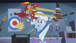 Size: 1280x720 | Tagged: safe, imported from derpibooru, screencap, trixie, equestria girls, guitar centered, rainbow rocks, female, guitar, solo