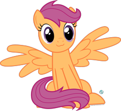 Size: 2000x1838 | Tagged: safe, artist:arifproject, imported from derpibooru, scootaloo, pony, :3, catface, cute, cutealoo, female, older, older scootaloo, simple background, sitting, sitting catface meme, solo, transparent background, vector