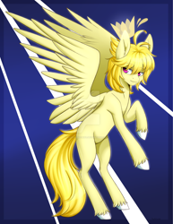 Size: 1024x1325 | Tagged: safe, artist:noodlefreak88, imported from derpibooru, oc, oc only, oc:prince lionel, pegasus, pony, solo, unshorn fetlocks, watermark