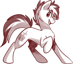 Size: 773x678 | Tagged: safe, artist:fizzy-dog, imported from derpibooru, oc, oc only, earth pony, pony, monochrome, solo