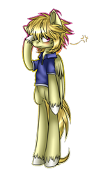 Size: 2000x3697 | Tagged: safe, artist:snowbunny0820, imported from derpibooru, oc, oc only, oc:prince lionel, pony, bipedal, blushing, simple background, solo, transparent background, unshorn fetlocks