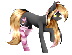 Size: 1024x788 | Tagged: safe, artist:itsizzybel, imported from derpibooru, oc, oc only, earth pony, pony, clothes, looking at you, raised leg, simple background, socks, solo, striped socks, tongue out, transparent background