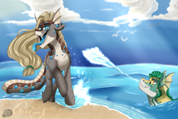 Size: 1024x682 | Tagged: safe, artist:crecious, imported from derpibooru, oc, oc only, pony, aquatic, ocean