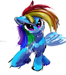Size: 385x433 | Tagged: safe, artist:xbi, imported from derpibooru, rainbow dash, pony, colored sketch, female, solo