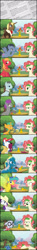 Size: 600x4021 | Tagged: safe, artist:shadowwolf, imported from derpibooru, big macintosh, hugh jelly, mr. waddle, rarity, shining armor, snails, oc, oc:earth angel, alicorn, earth pony, pegasus, pony, unicorn, alicorn oc, baby, baby pony, blush sticker, blushing, clothes, comic, disguise, donut steel, drunk, female, food, hat, implied infidelity, jelly, male, tongue out, trenchcoat