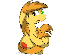 Size: 1280x1097 | Tagged: safe, artist:cloufy, imported from derpibooru, braeburn, cute, male, solo, worried