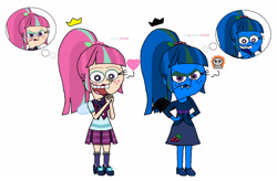 Size: 2192x1435 | Tagged: safe, artist:runepatriarch, imported from derpibooru, sour sweet, equestria girls, blouse, clothes, crossover, crystal prep academy uniform, lipstick, nail polish, school uniform, skirt, smiling, the fairly oddparents