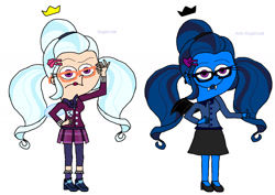 Size: 1805x1277 | Tagged: safe, artist:runepatriarch, imported from derpibooru, sugarcoat, equestria girls, blouse, clothes, crossover, crystal prep academy uniform, glasses, lipstick, nail polish, school uniform, skirt, smiling, the fairly oddparents