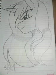 Size: 2576x1932 | Tagged: safe, artist:kellysans, imported from derpibooru, oc, oc only, grayscale, lined paper, monochrome, photo, solo, traditional art