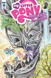 Size: 791x1200 | Tagged: safe, artist:sararichard, idw, imported from derpibooru, angel bunny, applejack, discord, fluttershy, pinkie pie, rainbow dash, rarity, twilight sparkle, alicorn, pony, chaos theory (arc), spoiler:comic, spoiler:comic48, accord (arc), cover, mane six, part the first: from chaos comes order, twilight sparkle (alicorn)