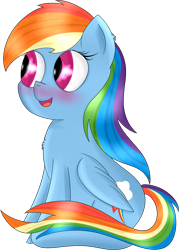 Size: 1131x1581 | Tagged: safe, artist:brok-enwings, imported from derpibooru, rainbow dash, pony, blushing, female, simple background, solo, transparent background