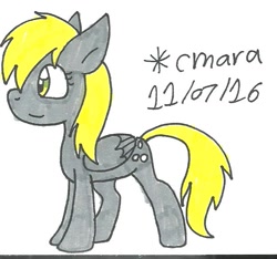 Size: 623x584 | Tagged: safe, artist:cmara, imported from derpibooru, derpy hooves, pegasus, pony, female, mare, solo, traditional art