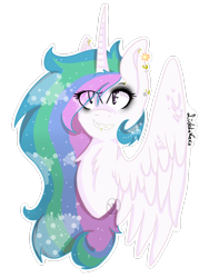 Size: 768x1024 | Tagged: safe, artist:liddieneko, imported from derpibooru, princess celestia, pony, eyeliner, female, makeup, mare, piercing, simple background, solo, transparent background