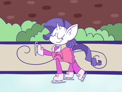 Size: 2000x1515 | Tagged: safe, artist:typhwosion, imported from derpibooru, rarity, pony, female, ice skating, solo