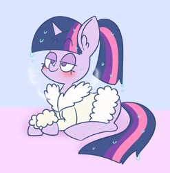 Size: 1042x1054 | Tagged: safe, artist:typhwosion, imported from derpibooru, twilight sparkle, pony, clothes, female, prone, solo